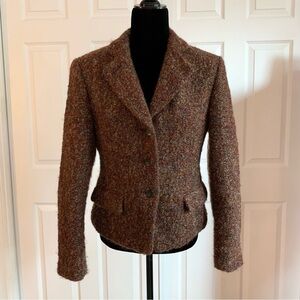 Barry Bricken for Mark Shale Vintage Red Orange Tan Boiled Wool Blazer